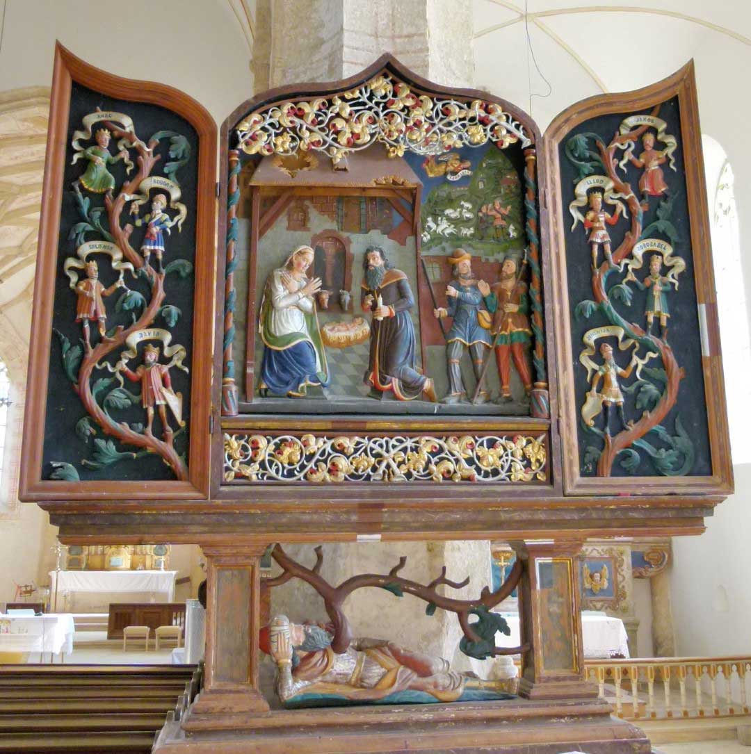 Lepota kiparstva. Oltar Jezusovega rojstva v cerkvi Sv. Trije kralji